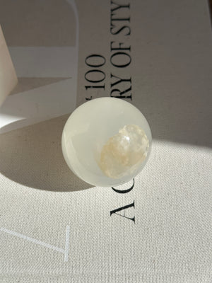 
            
                Load image into Gallery viewer, White &amp;amp; Amber Onyx Sphere - Medium
            
        