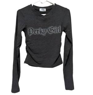 PERKY GIRL LONG SEELVE CROP TOP