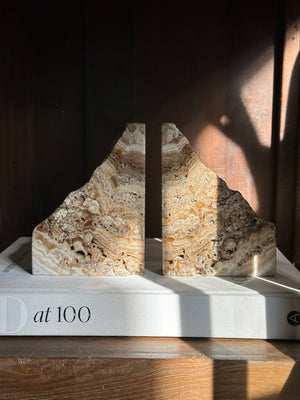 Onyx with Travertine Bookends