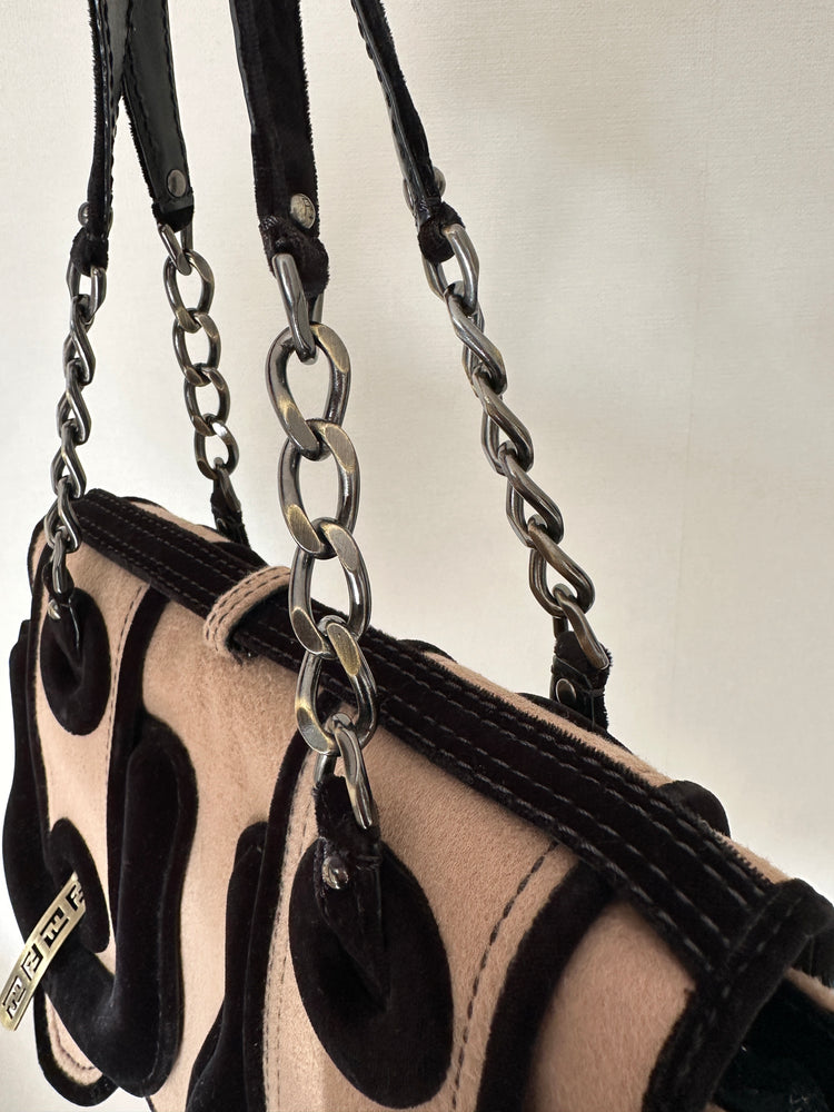 FENDI CASHMERE DOUBLE BUCKLE BAG