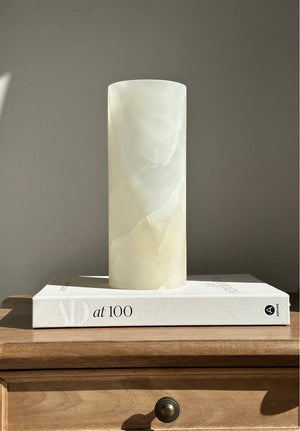 PRE ORDER White Onyx Cylinder Lamp