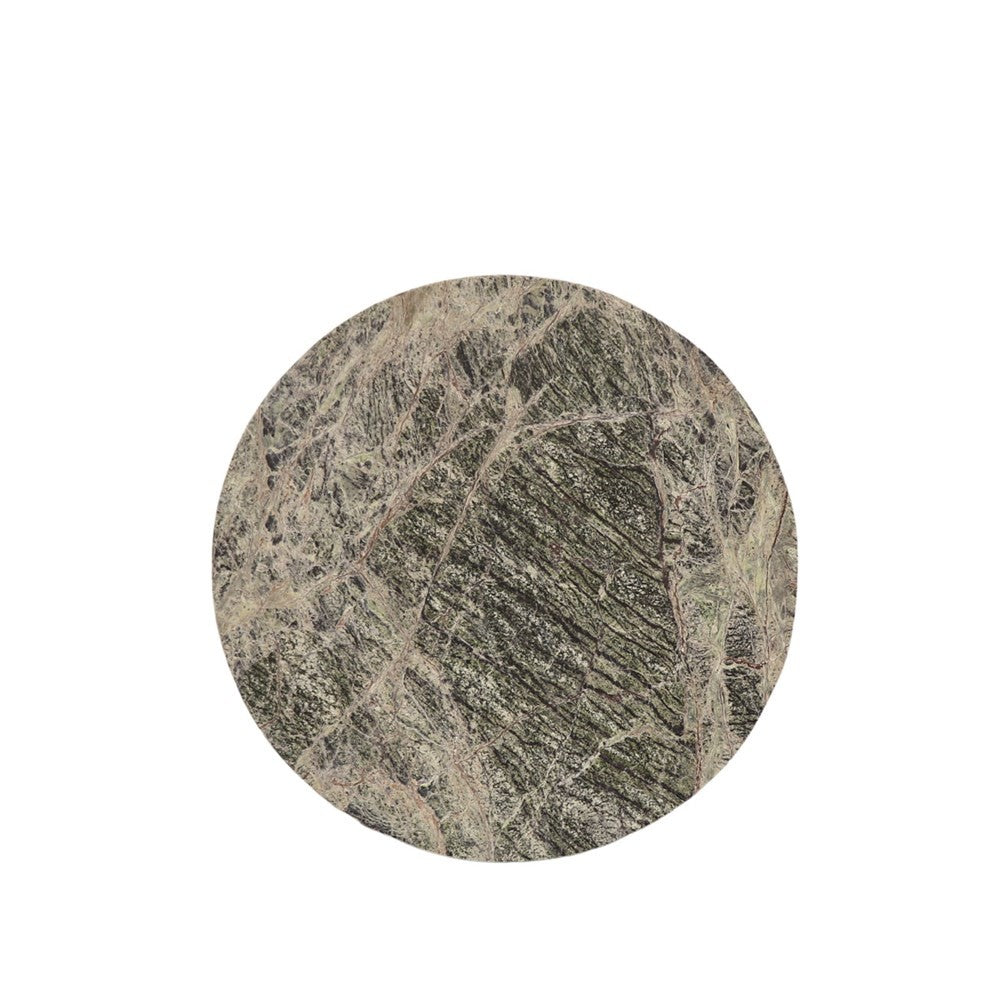 Round Green & Brown Marble Platter