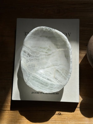 White Green Onyx Bowl