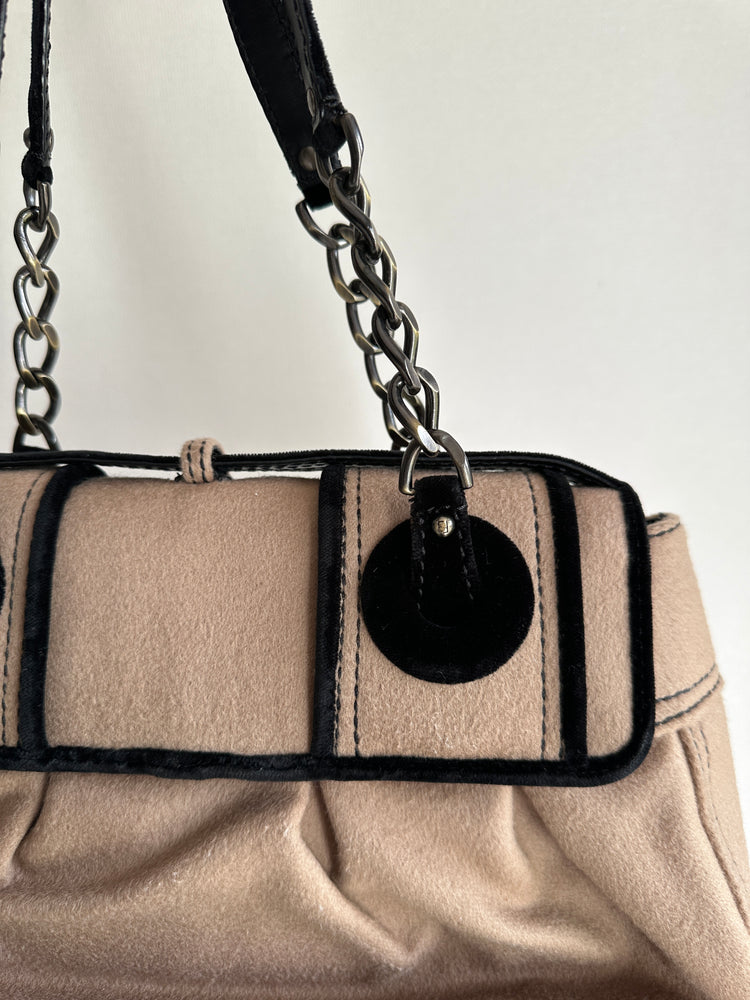 FENDI CASHMERE DOUBLE BUCKLE BAG