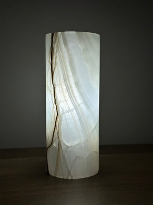 White with Amber Vein Onyx Lamp