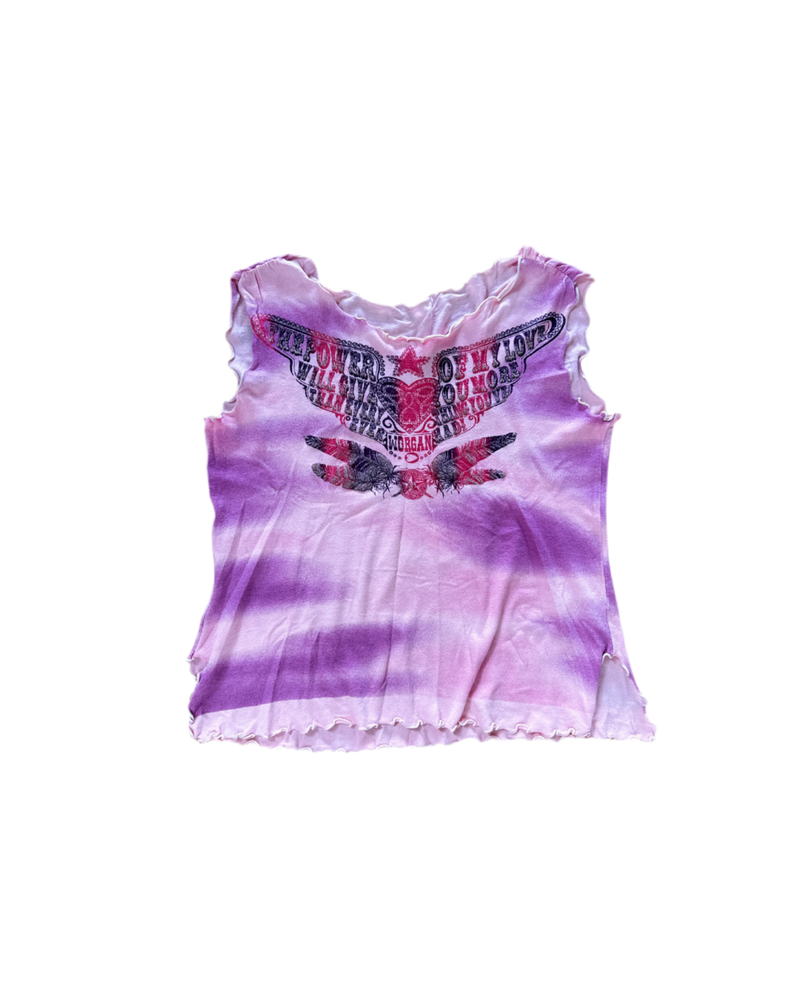 WORGAN Pink glitter tank top 00s y2k