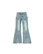 Y2K Flared Denim Lace Up Jeans