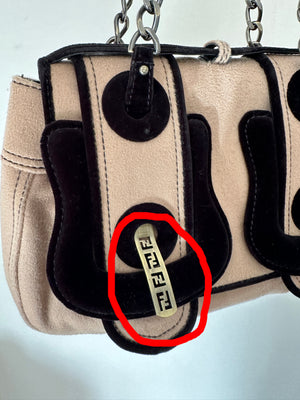 FENDI CASHMERE DOUBLE BUCKLE BAG