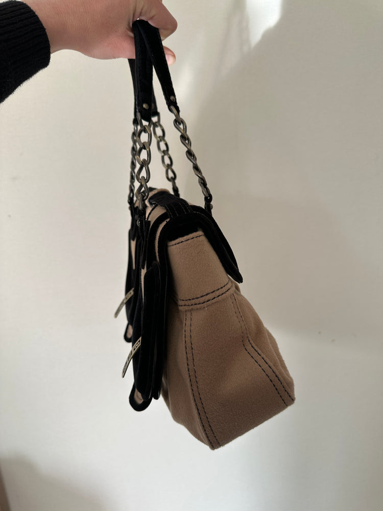 FENDI CASHMERE DOUBLE BUCKLE BAG