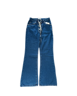 WE GO LACE UP FLARE JEANS