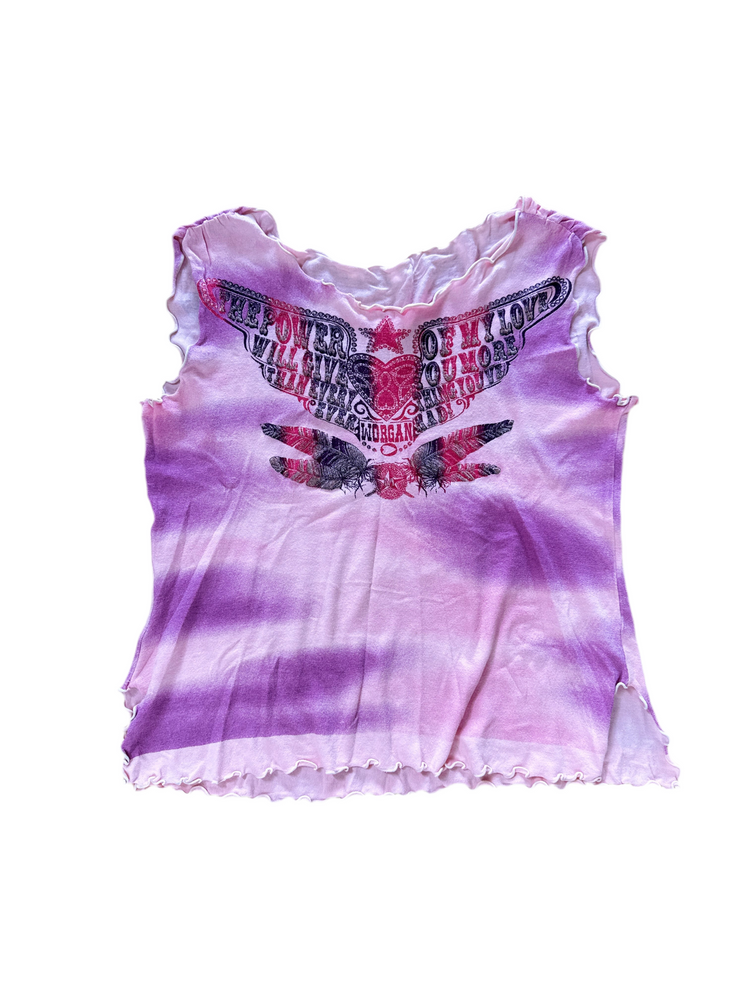 WORGAN Pink glitter tank top 00s y2k