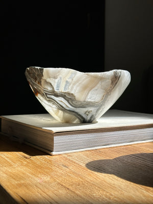 Grey White Onyx Bowl