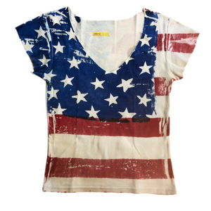 CATHERINE MALANDRINO USA FLAG Y2K TOP | M