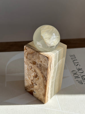 Prism Amber & White Onyx Candle Holder - Large