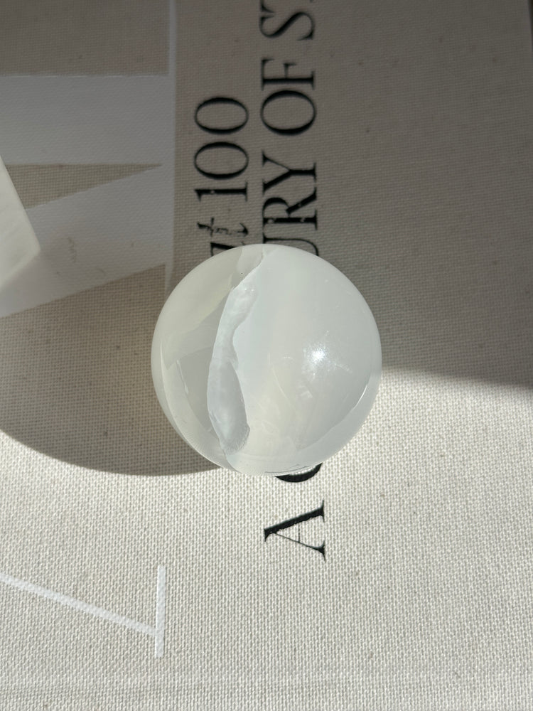 White Onyx Sphere - Medium