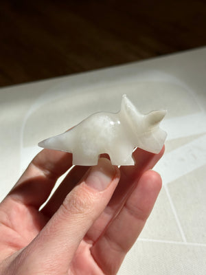 Triceratops Small Dinosaur White Onyx