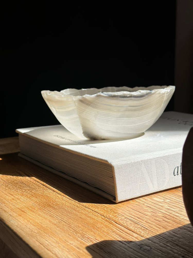 Grey White Onyx Bowl