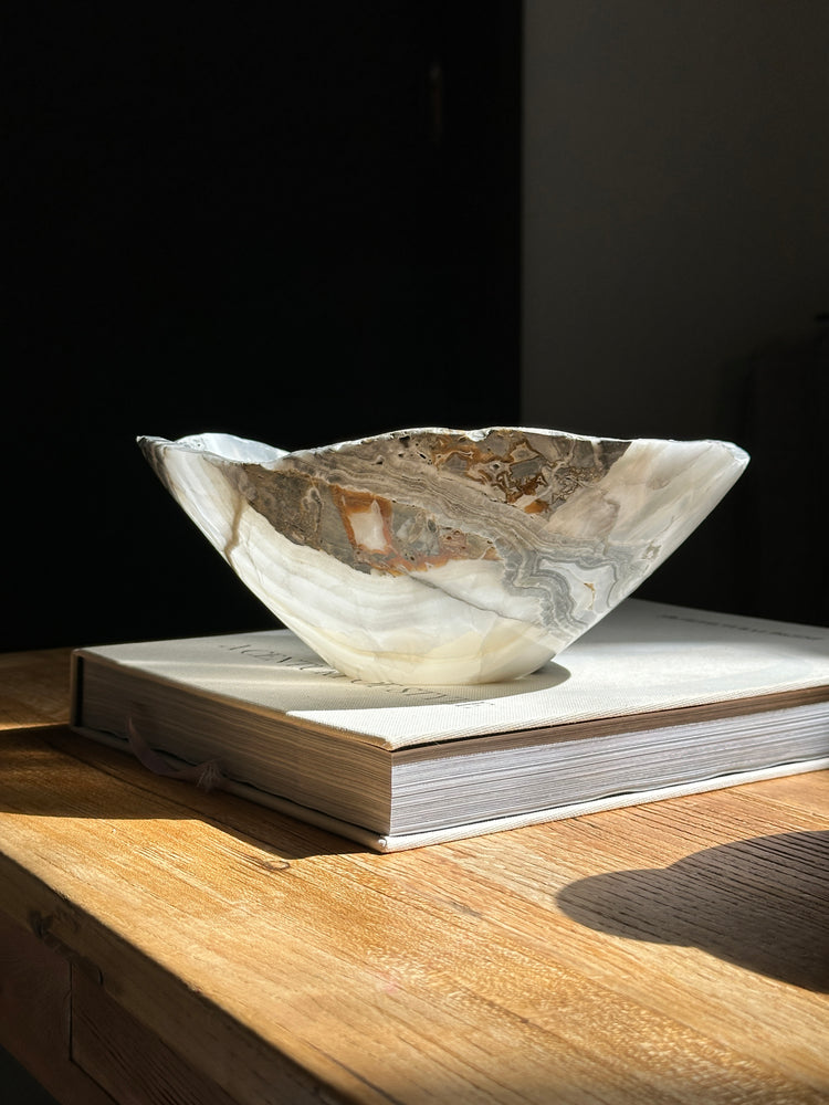 Grey White Onyx Bowl