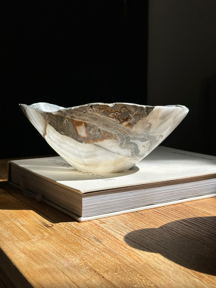 Grey White Onyx Bowl