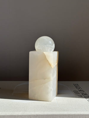Prism White & Amber Onyx Candle Holder - Large