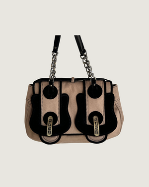 FENDI CASHMERE DOUBLE BUCKLE BAG