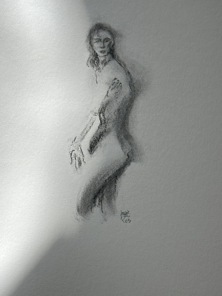 Women’s Figure Sketch Charcoal Original Artwork