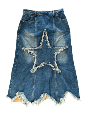 Grunge Punk Fairy Grunge Star Denim Skirt | 12