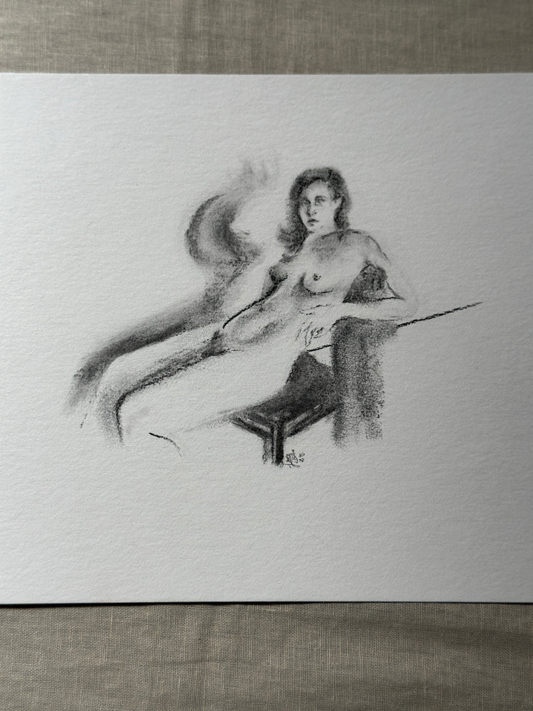 Women’s Figure Sketch Charcoal Original Artwork