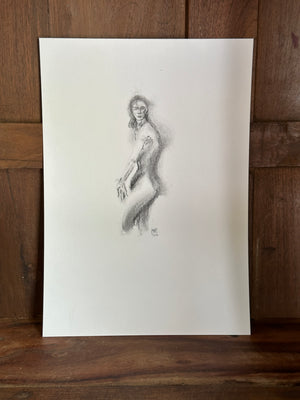 Women’s Figure Sketch Charcoal Original Artwork