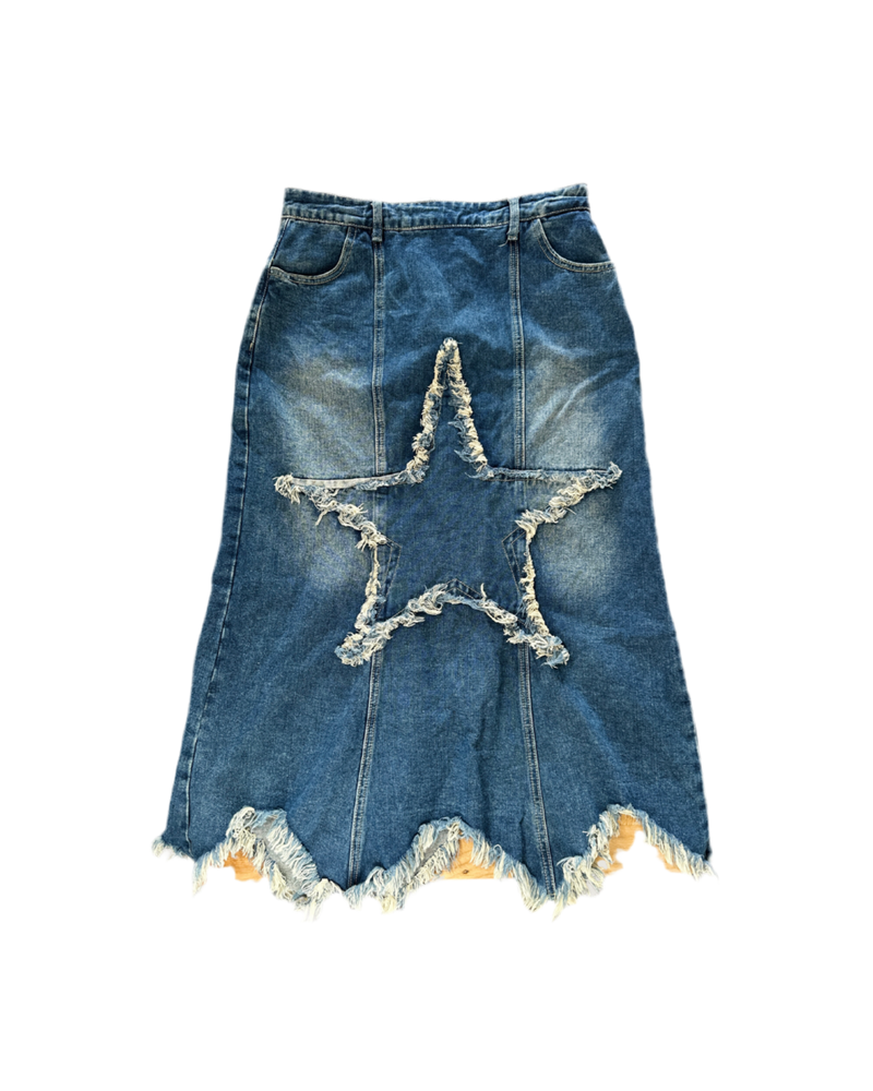 Grunge Punk Fairy Grunge Star Denim Skirt | 12