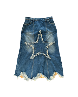 Grunge Punk Fairy Grunge Star Denim Skirt | 12
