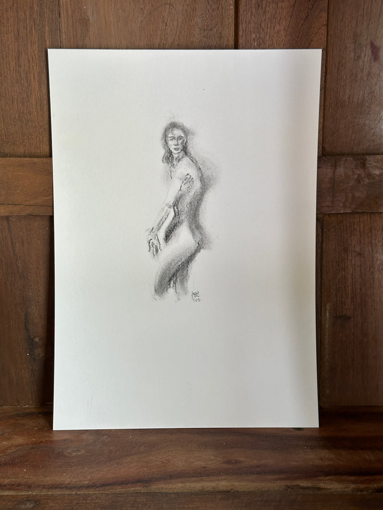 Women’s Figure Sketch Charcoal Original Artwork