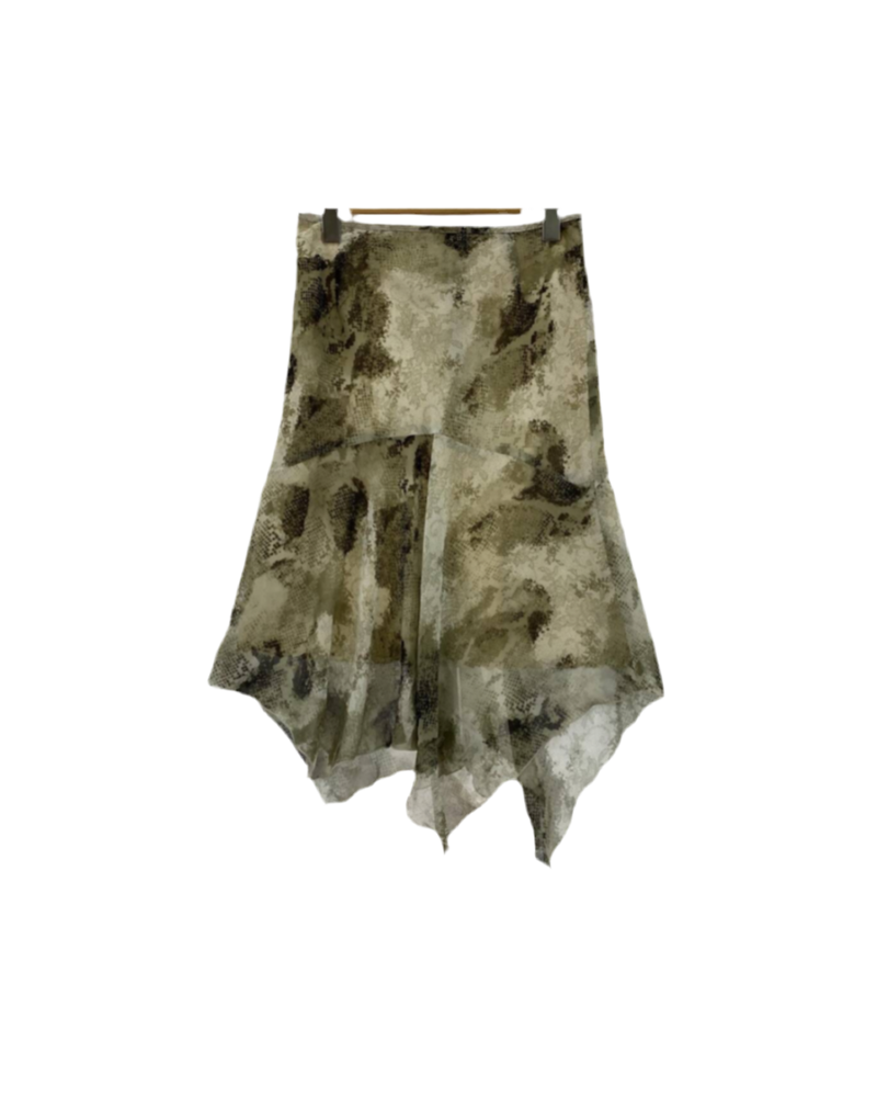 COUP DE CHANCE ASYMMETRICAL GREY PRINT SKIRT | 8