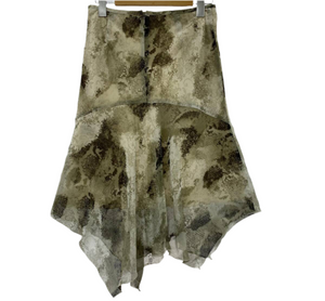 COUP DE CHANCE ASYMMETRICAL GREY PRINT SKIRT | 8