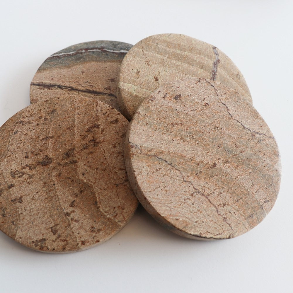 Taupe Marble Coasters - Set of 4
