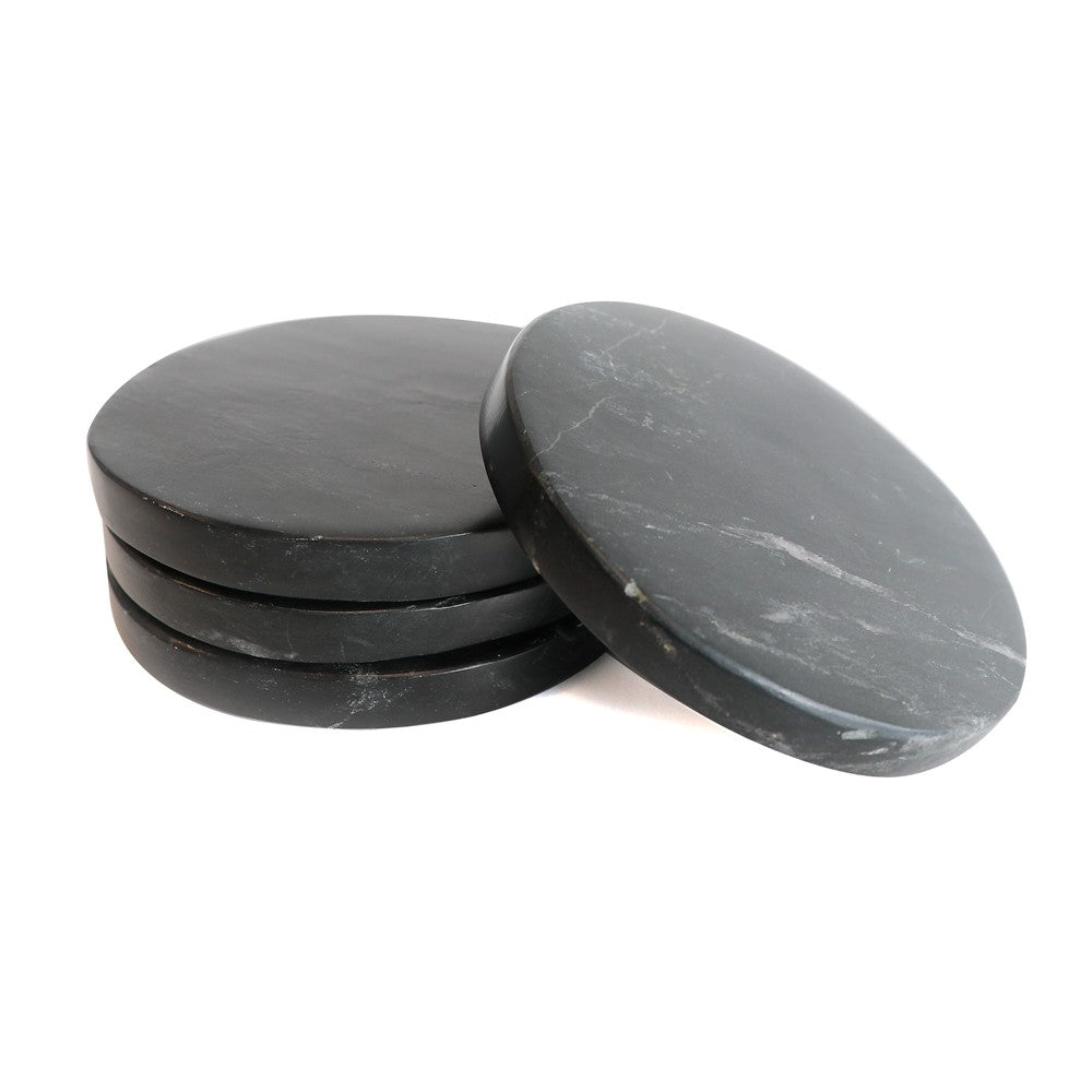 
            
                Load image into Gallery viewer, Black Marble Coasters Round - Set of 4
            
        