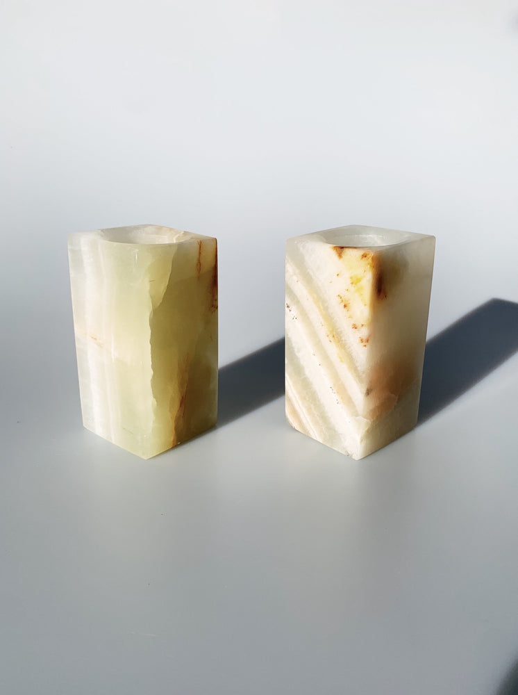 
            
                Load image into Gallery viewer, Onyx Square Candle Holders - Large
            
        