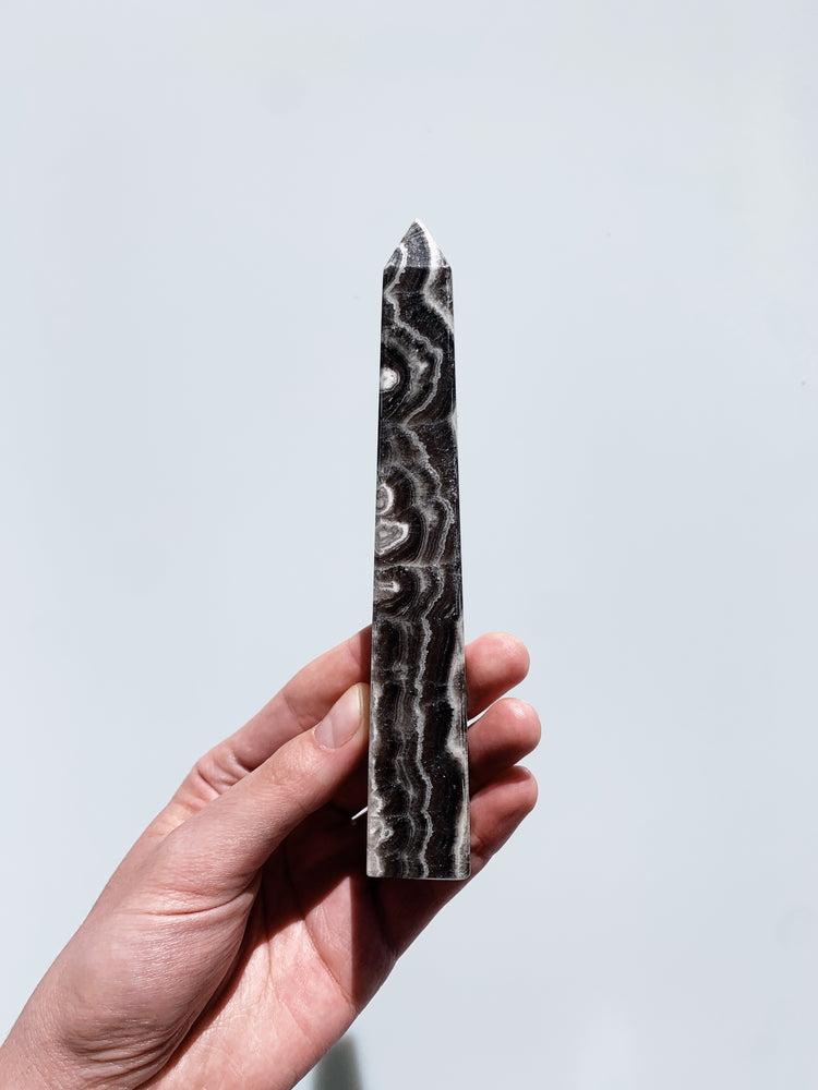 
            
                Load image into Gallery viewer, Zebra Calcite Obelisk
            
        