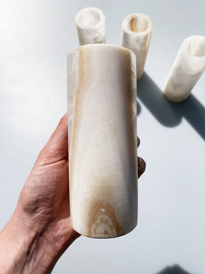 Onyx Round Candle Holder or Vase