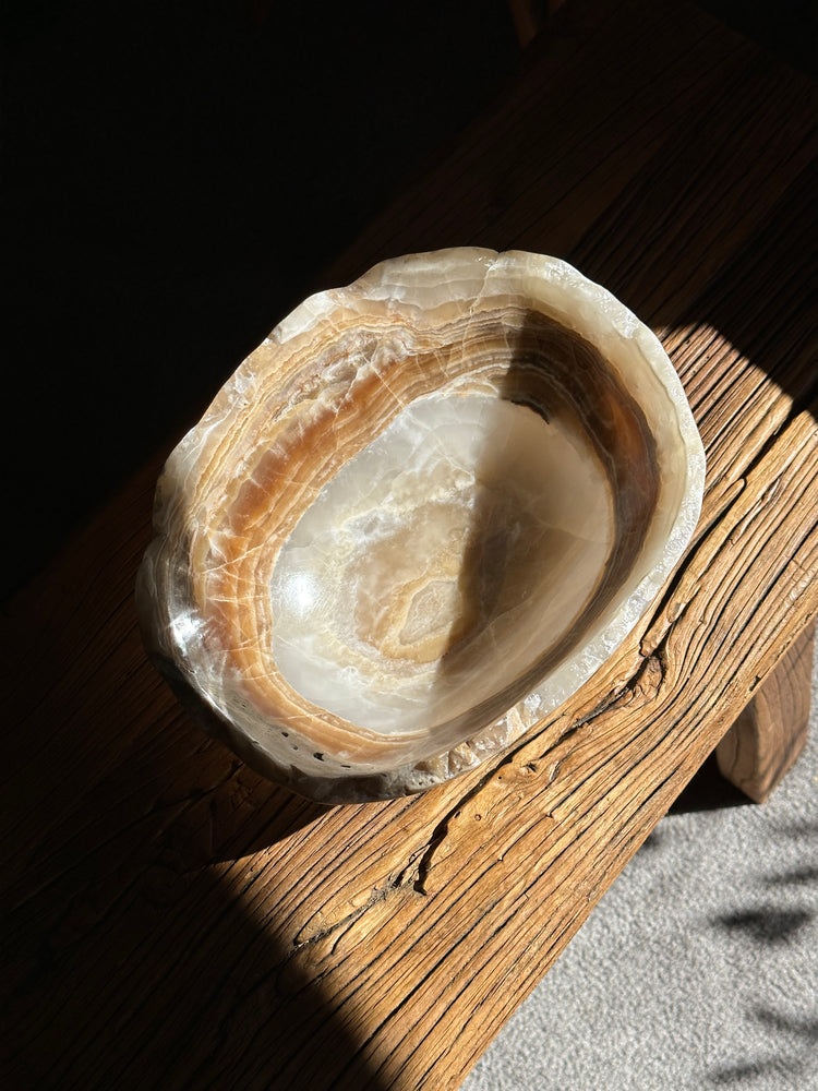 Onyx Bowl - Polished Amber Medium