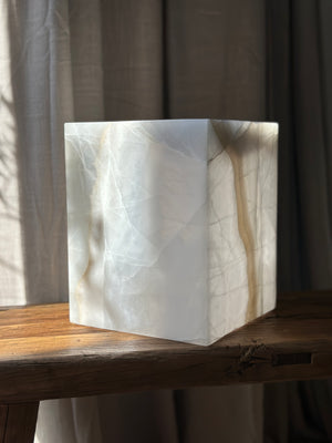 
            
                Load image into Gallery viewer, White &amp;amp; Amber Onyx Lamp - Square
            
        