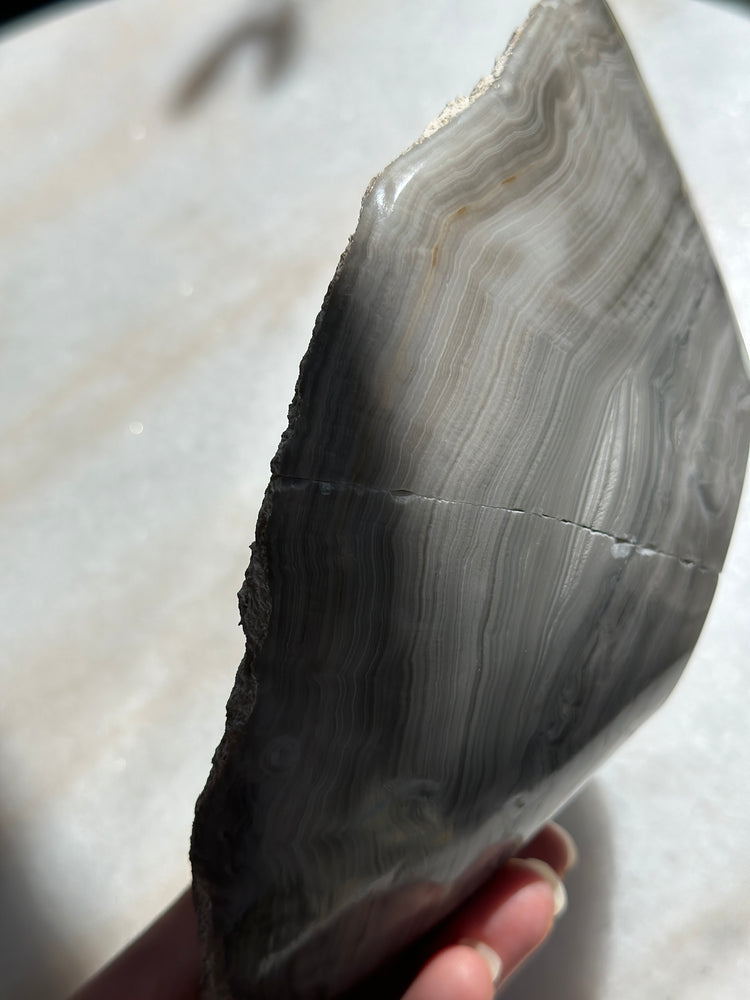 
            
                Load image into Gallery viewer, Repaired Grey Onyx Bowl
            
        